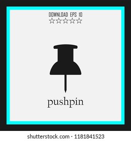 pushpin sketch vector icon