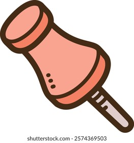Pushpin vector doodle illustration and graphic