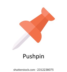 Pushpin Vector  Flat Icon Design illustration. Education and learning Symbol on White background EPS 10 File