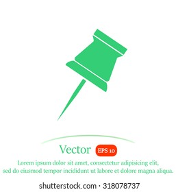 Pushpin vector icon.