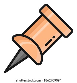 Push-Pin-Vektorsymbol, Symbol für Schule und Bildung