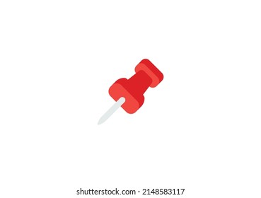 Vector De Pushpin Emoticon Aislado. Icono de empuje