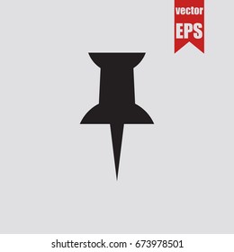 Pushpins icon isolated on grey background.Vector illustration.