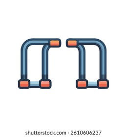 Push-Up Bars Icon for Strength Training. Design of Fitness and Gym Icons.