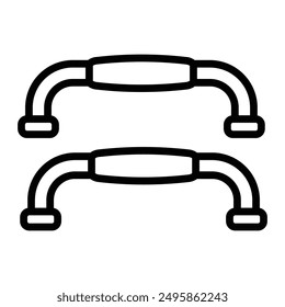 Pushup Bars Vector Line Icon Design