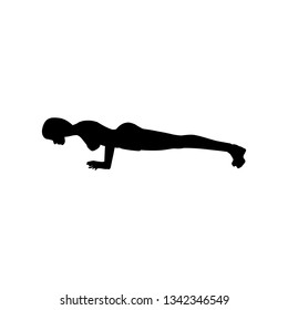 Push-up exercise workout silhouette