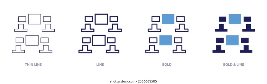 Pushup icon in 4 different styles. Thin Line, Line, Bold, and Bold Line. Duotone style. Editable stroke.