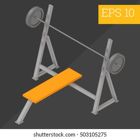 pushups exercise bodybuilding bench eps10 vector illustration