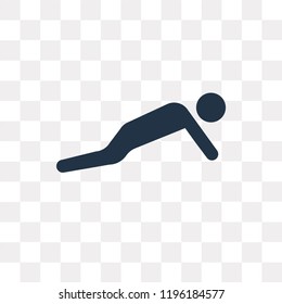 Pushups Exercises vector icon isolated on transparent background, Pushups Exercises transparency concept can be used web and mobile
