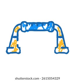 push-ups gym equipment doodle icon sketch vector. push-ups gym equipment sign. isolated symbol illustration
