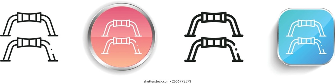 pushups icon. Thin Linear, Regular and Button Style Design Isolated On White Background