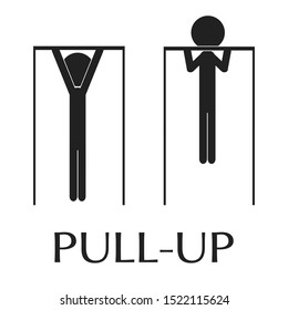 Pusll up exercise vector pictogram, isolated simple icon.