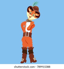 puss in boots on blue background