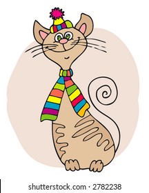 puss happy cute smile animals pets smiling cats carnivore laughing humorous grinning grin caricature painting comic cub joyful image precious vertebrate headdress illustration satisfied domesticated h