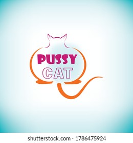 Pussy Cat Funny Cartoon Design