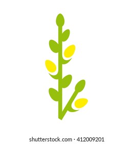 Pussy-willow icon. Willow branch. Vector illustration design