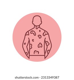 Pustular psoriasis black line icon. Autoimmune diseases. Pictogram for web page, mobile app, promo.