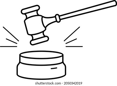 Put up for auction. Vector outline illustration.
