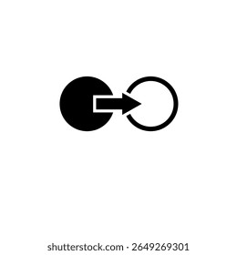 Put Circle in Square, Children Logic Educational Game Solid Flat Vector Icon Isolated on White Background.