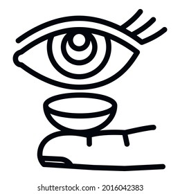 Put contact lens icon. Outline put contact lens vector icon for web design isolated on white background