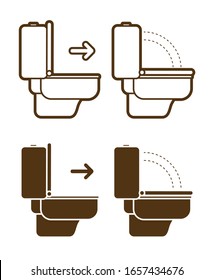 Put down the toilet seat icon cartoon graphic vector.