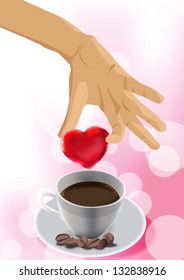 put heart in to the coffee cup