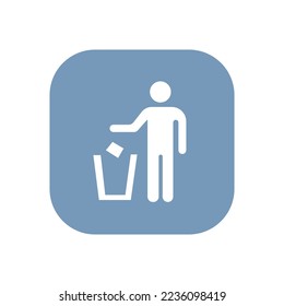 Poner la basura en su lugar símbolo vector papelera bin emoji