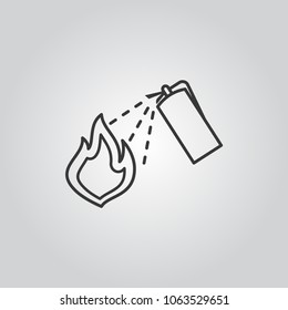 put out the fire with fire extinguisher icon