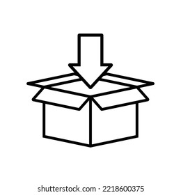 colocar en el vector de caja de cartón del paquete