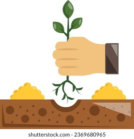 to put or set into the ground to grow concept, seeding, drilling, sowing and putting in vector color icon design, Lawn and Gardening symbol, Farm and Plant sign, agriculture and horticulture equipment