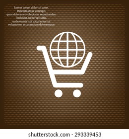 put in shopping cart, Globe. icon. vector design