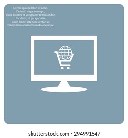 put in shopping cart, Globe. icon. vector design