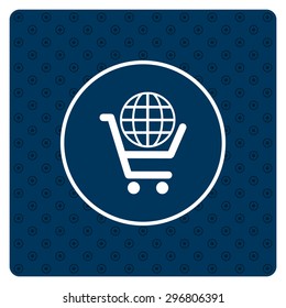 put in shopping cart, Globe. icon. vector design