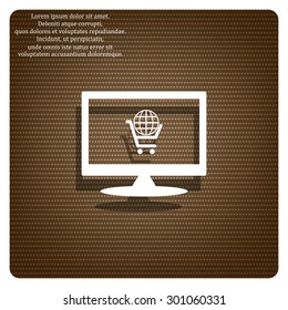 put in shopping cart, Globe. icon. vector design