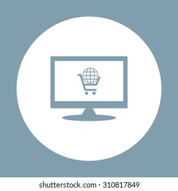 put in shopping cart, Globe. icon. vector design
