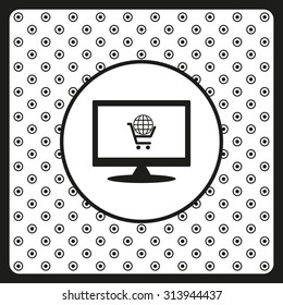 put in shopping cart, Globe. icon. vector design