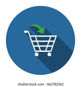 put in shopping cart icon flat design style