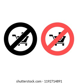 put in shopping cart ban, prohibition icon. Simple glyph vector of web set for UI and UX, website or mobile application
