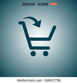 put in shopping cart. icon. vector design