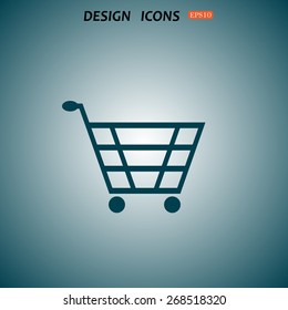 put in shopping cart. icon. vector design