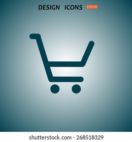 put in shopping cart. icon. vector design