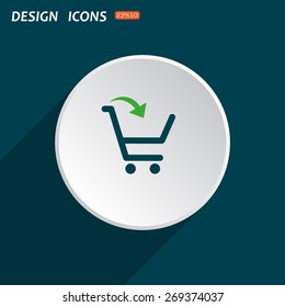 put in shopping cart. icon. vector design