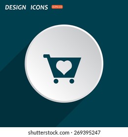 put in shopping cart. icon. vector design
