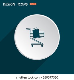 put in shopping cart. icon. vector design