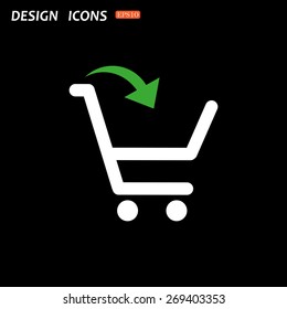 put in shopping cart. icon. vector design