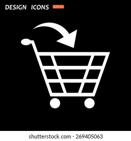 put in shopping cart. icon. vector design