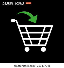 put in shopping cart. icon. vector design