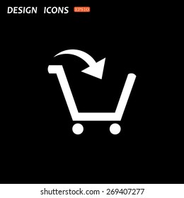 put in shopping cart. icon. vector design