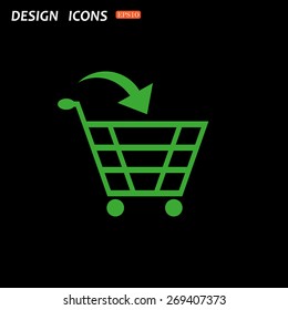 put in shopping cart. icon. vector design