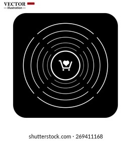 put in shopping cart. icon. vector design